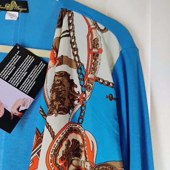 Blue and Cream Women's Cardigan/Jacket by Joan Boyce - Picture 5 of 11